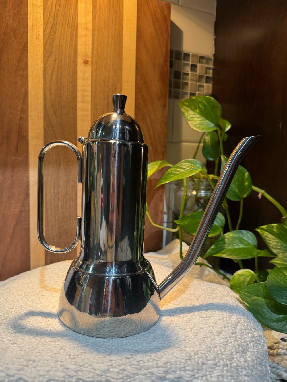 Miu French Stainless Steel Gooseneck oil can - Silver